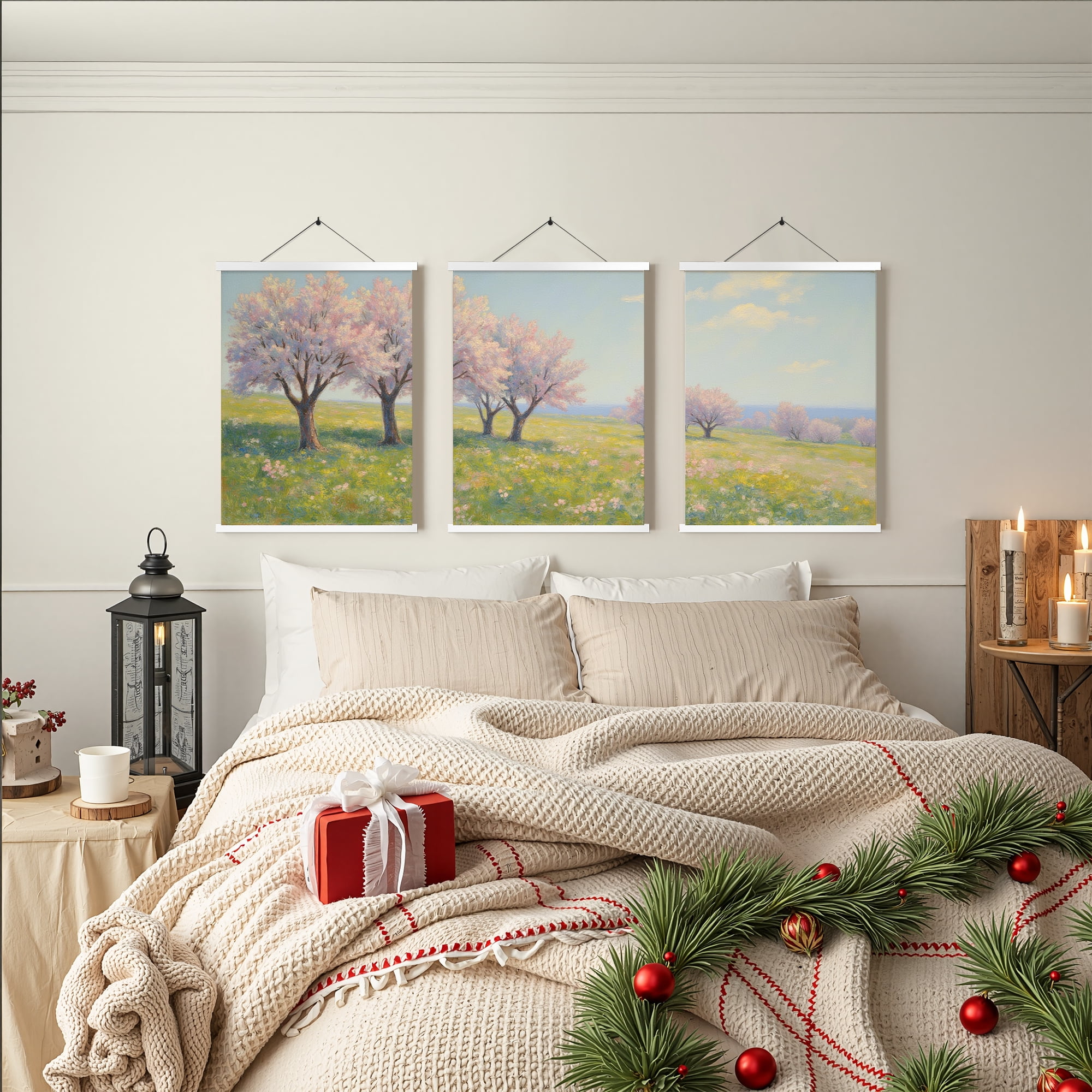 MAYEERTY Modern Abstract Wall Art Painting, Living Room Decor, White Hanging Rod Frame, 15.7"x11.8"