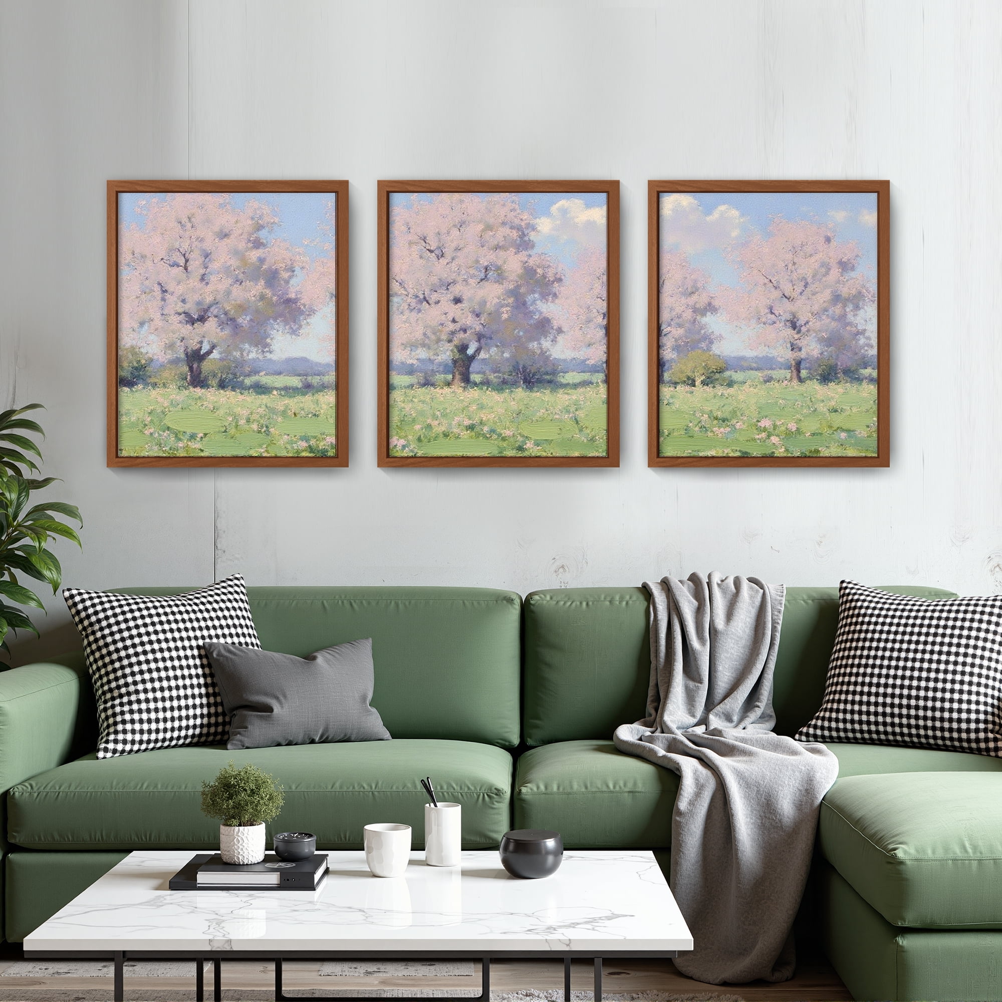 MAYEERTY Modern Abstract Wall Art Painting, Living Room Decor, Brown MDF Frame, 15.7"x11.8"