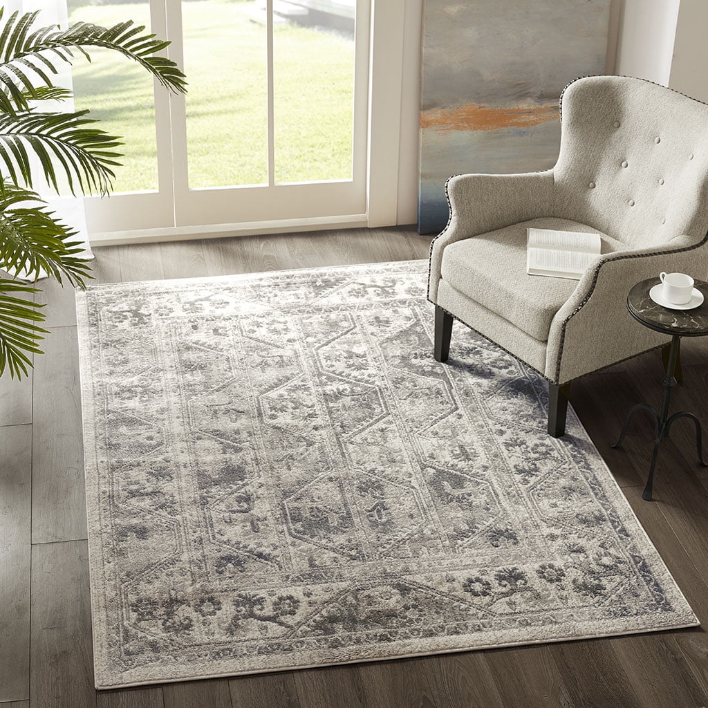 MAYEERTY Shag Bath Rug, Non Slip Bath Mat for Bathroom, 21"x34", Grey, Machine Wash