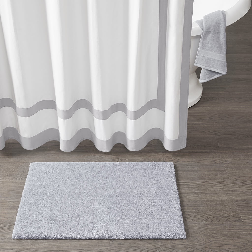 MAYEERTY Soft Polyester Bath Runner Rug, 20" x 30", Grey