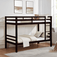 thumbnail image 1 of MAYEERTY Twin over Twin Bunk Bed with Thick Posts, Wooden Bed Frame with High Guardrail and Ladder for Kids, No Box Spring Needed, Espresso, 1 of 11