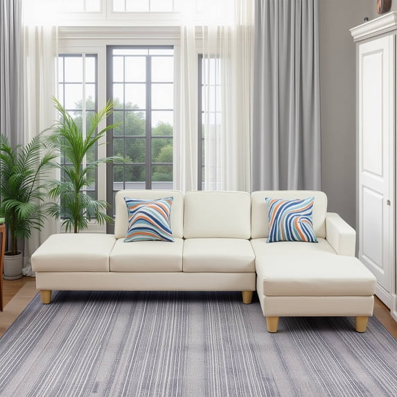 MAYEERTY U-shaped Sectional Sofa Flannel Living Room Sofa Set, Deep Grey