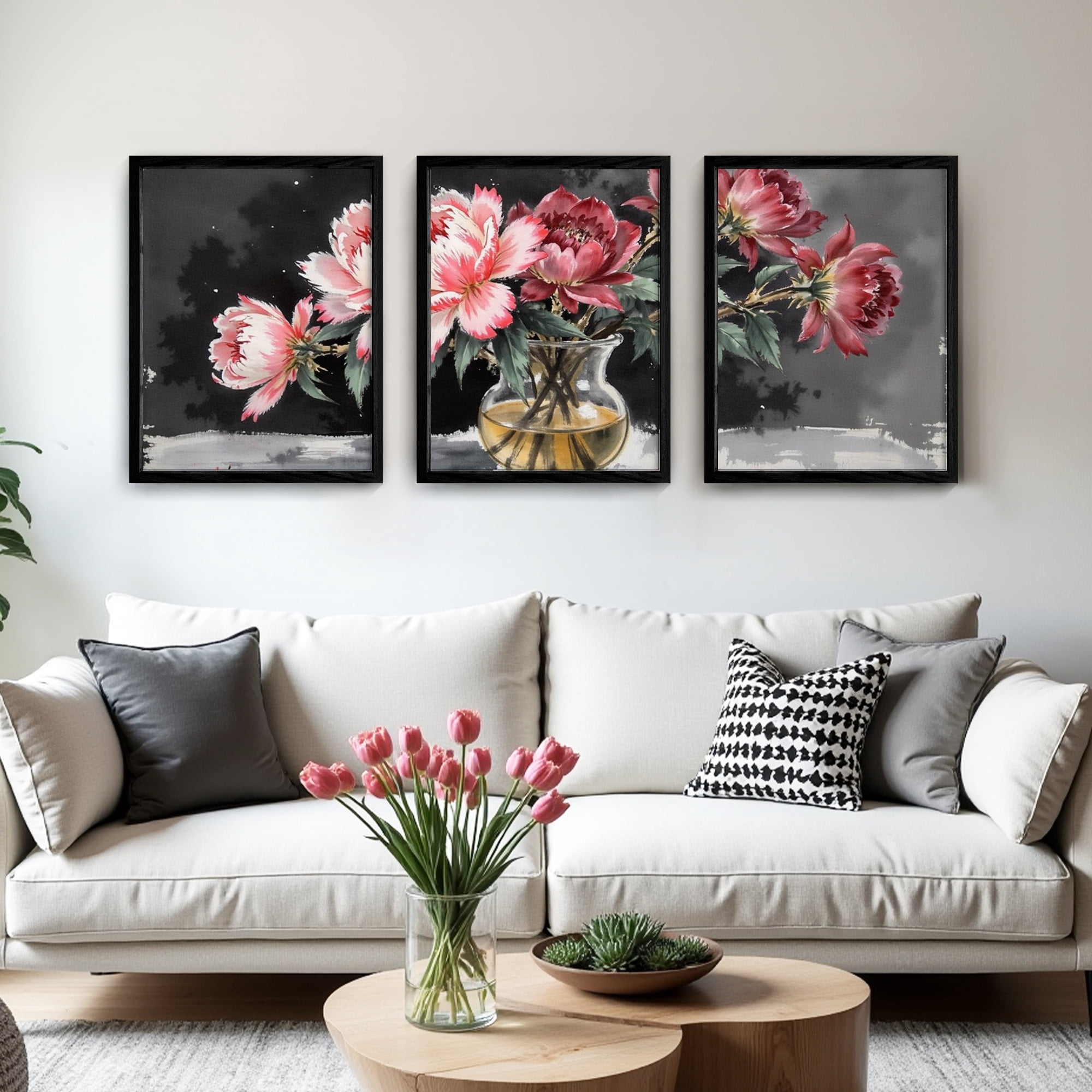 MAYEERTY Modern Abstract Wall Art Painting, Living Room Decor, Black MDF Frame, 15.7"x11.8"
