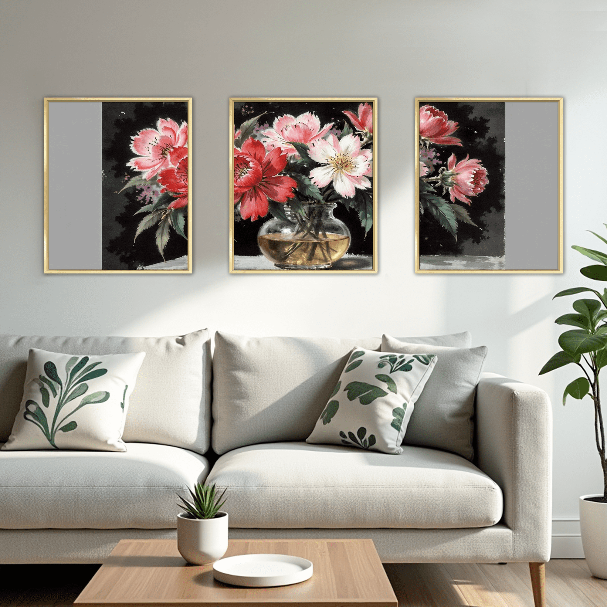 MAYEERTY Modern Abstract Wall Art Painting, Living Room Decor, Gold Aluminum Alloy Frame, 23.6"x15.8"