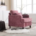 thumbnail image 1 of MAYEERTY Wood Frame Armchair, Modern Accent Chair Lounge Chair Tufted Club Chair, Mid Century Modern Arm Chairs with Studded, Solid Wood Frame, for Bedroom, Reading(Wine red Chenille), 1 of 20