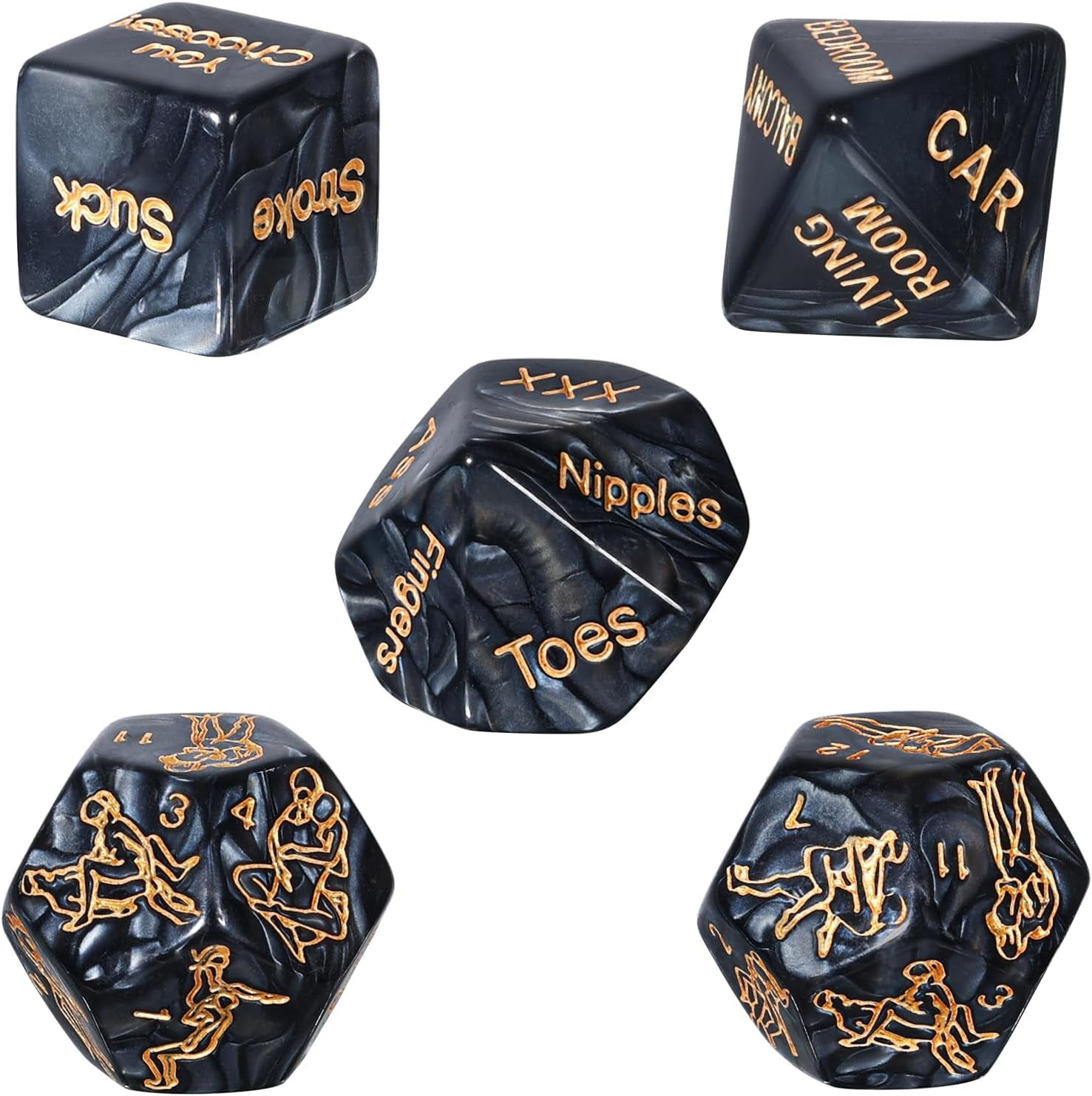 Dovelo Sex Dice Set for Adult Couples Sex Games, 5pcs Sex Party Dice with  48 Ways to Play Fun Romantic Role Play Sex Toys Game for Adult Couples -  Walmart.com