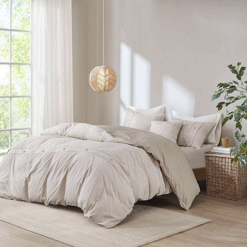 Natural Full Organic Cotton Comforter Cover Set with Insert