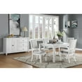 thumbnail image 1 of Dover 60-78-96" Rectangle Expand Dining Table Set White Wood Server Padded Chair, 1 of 9