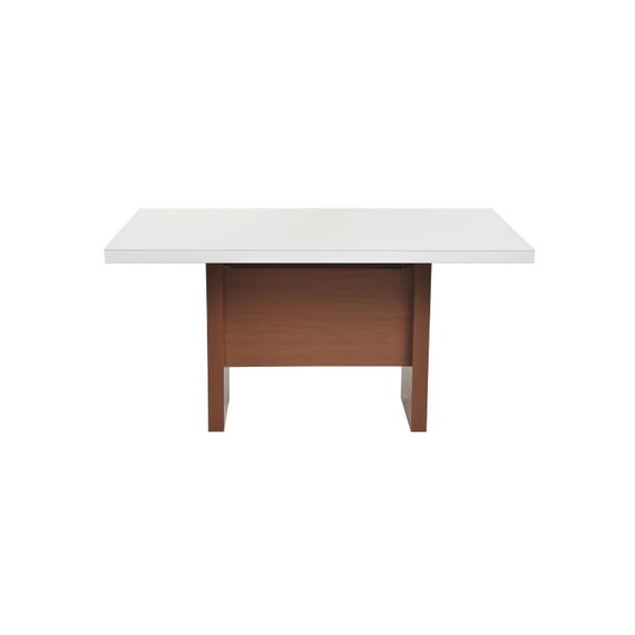 Manhattan Comfort Dover 72.04" Modern Rectangle Dining Table with Glass Top in White Gloss (1013851)