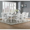 thumbnail image 1 of Dover 9P 60-78-96" Rectangle Expanding Dining Table Set Padded Chairs White Wood, 1 of 7