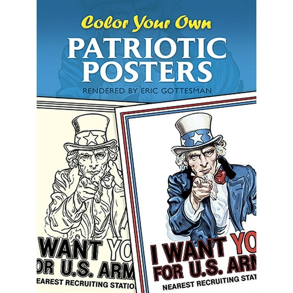 Dover Art Masterpieces To Color: Color Your Own Patriotic Posters (Paperback)