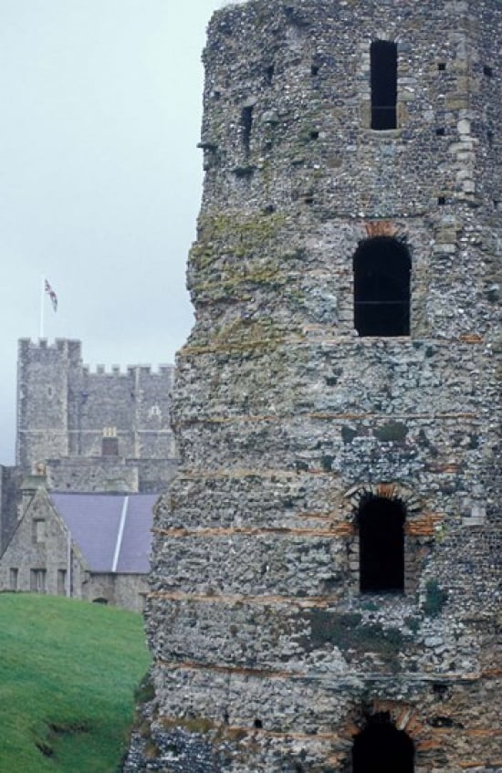 Dover Castle Roman Lighthouse Kent England Canvas Art - Nik Wheeler DanitaDelimont (23 x 35)