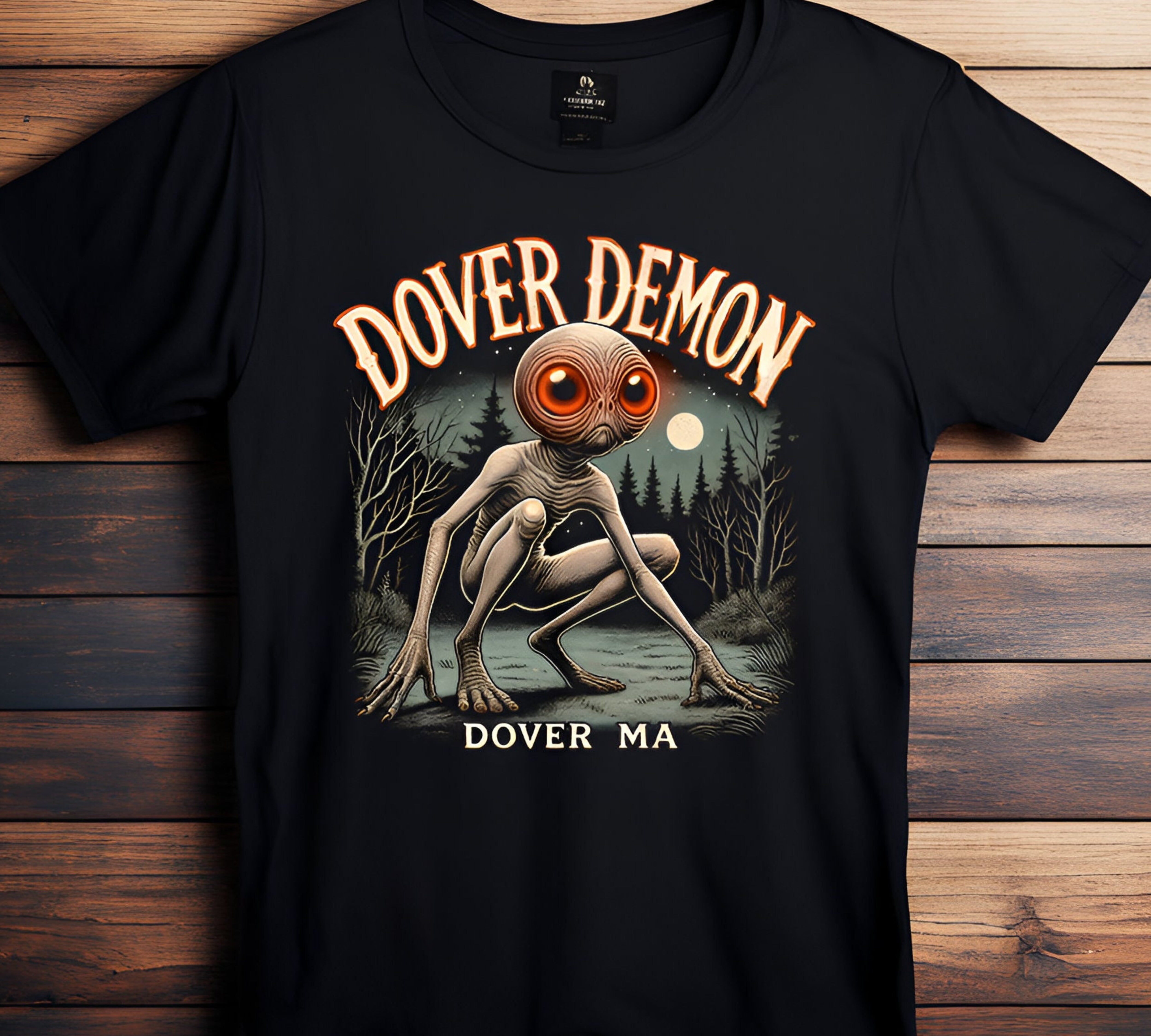 Dover Demon T-Shirt - Cryptid Creature Design - Dover, MA Graphic Tee ...
