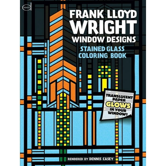 Dover Design Coloring Books Stained Glass Window Designs of Frank Lloyd Wright, (Paperback)