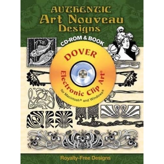 Pre-Owned Authentic Art Nouveau Designs (Dover Electronic Clip Art) Paperback