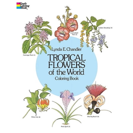 Dover Flower Coloring Books Tropical Flowers of the World Coloring Book, (Paperback)