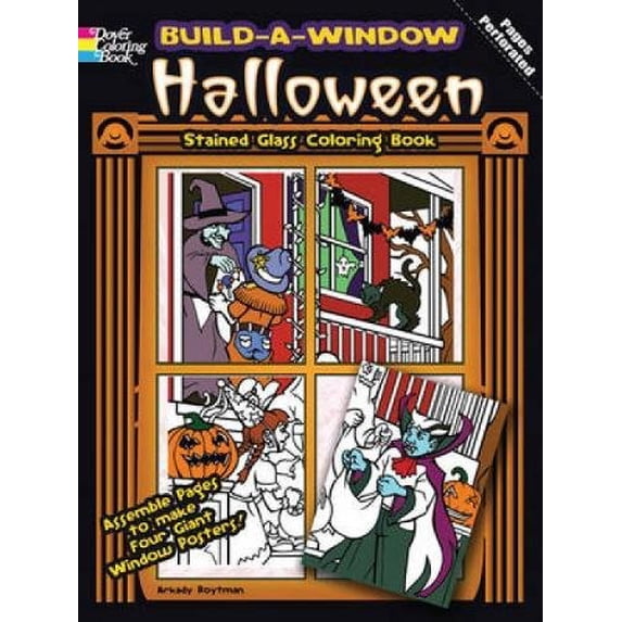 Pre-Owned Build a Window Stained Glass Coloring Book Halloween (Build Window Stained Glass Coloring Book) Paperback