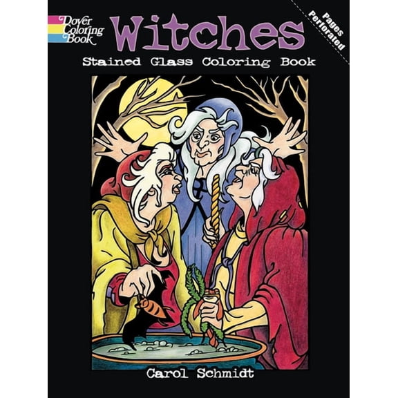 Dover Halloween Coloring Books Witches Stained Glass Coloring Book, (Paperback)