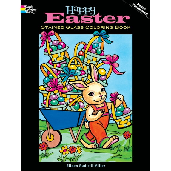 Dover Holiday Coloring Book: Happy Easter Stained Glass Coloring Book (Paperback)