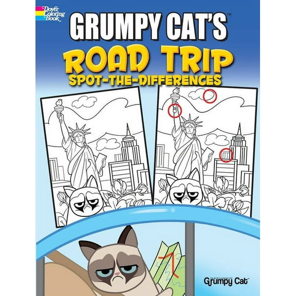 Dover Kids Activity Books: Animals Grumpy Cat's Road Trip Spot-The-Differences, (Paperback)