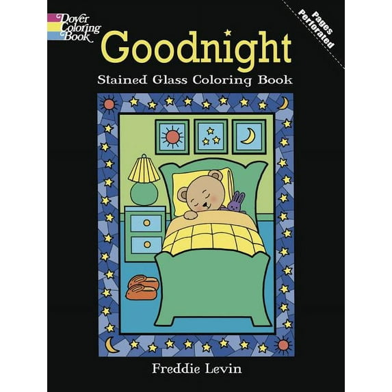 Dover Kids Coloring Books: Goodnight Stained Glass Coloring Book (Paperback)