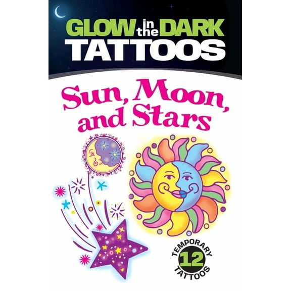 Dover Little Activity Books: Nature Glow-In-The-Dark Tattoos: Sun, Moon, and Stars, (Paperback)