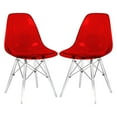 thumbnail image 1 of LeisureMod Dover Molded Side Chair with Acrylic Base, Set of 2, 1 of 7