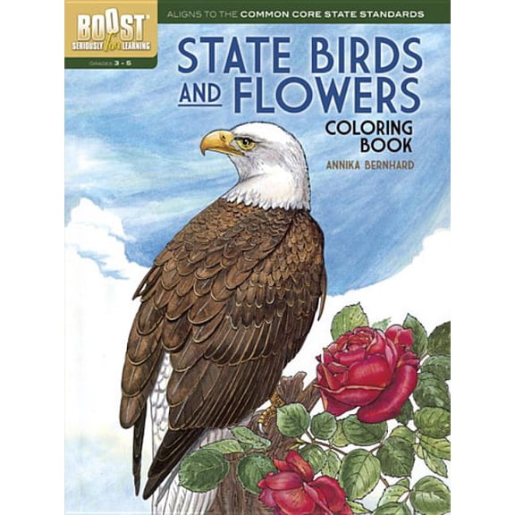 State Birds and Flowers Coloring Book Paperback
