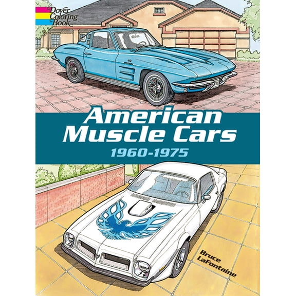 Dover Planes Trains Automobiles Coloring American Muscle Cars, 1960-1975, (Paperback)