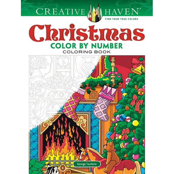 Dover Publications Christmas Color By Number Adult Coloring Book