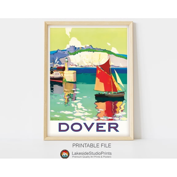 Dover Retro Travel Poster Vintage Travel Poster, 8x12 UNFRAMED