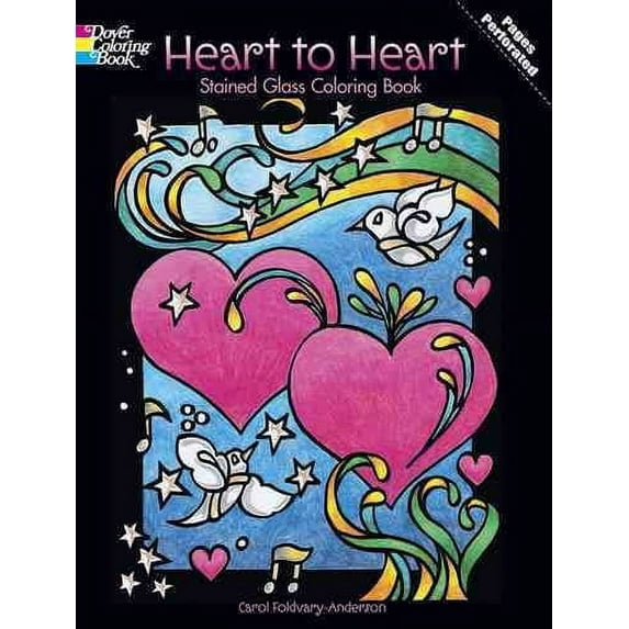 Dover Stained Glass Coloring Book: Heart to Heart Stained Glass Coloring Book (Paperback)