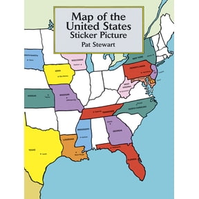 Dover Sticker Books Map of the United States Sticker Picture, (Paperback)