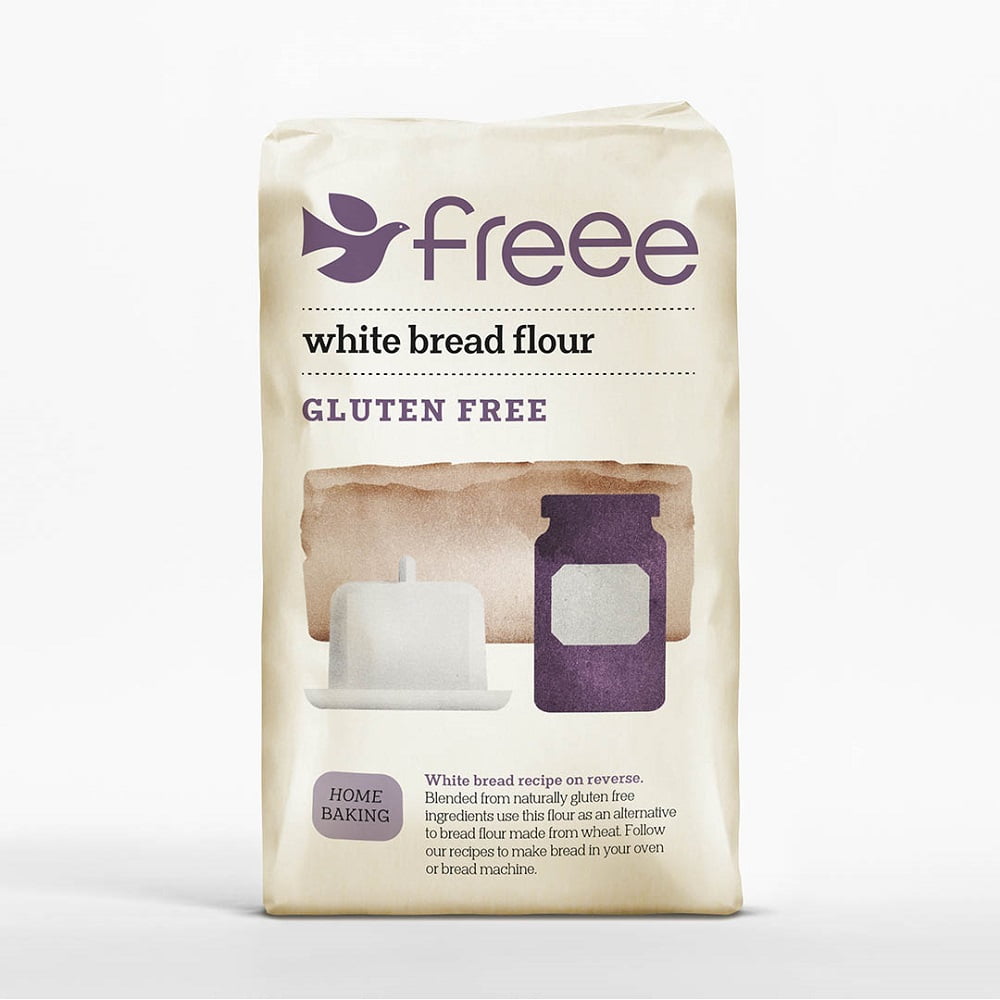 Doves Farm Freee White Bread Flour 1KG (Pack of 5)