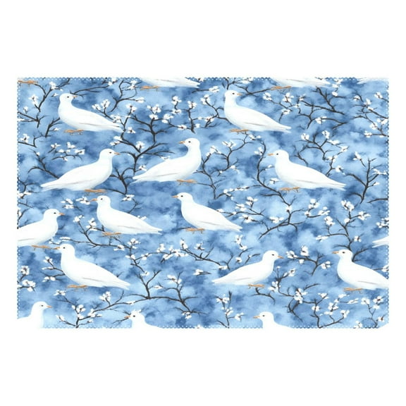 Doves Pattern 12x18in Heat-Resistant Non-Slip Place Mat, Durable and Wrinkle-Resistant