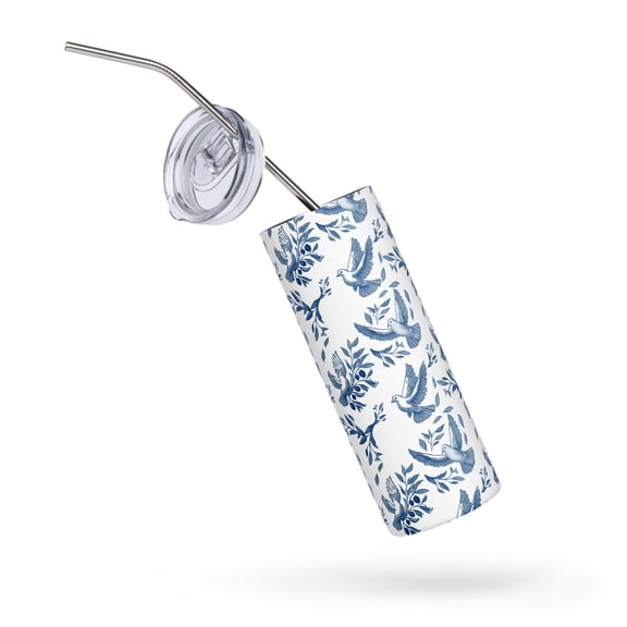 Doves and Olive Branches Noah’s Ark Stainless Steel Tumbler | Christian Drinkware | Christian Gift