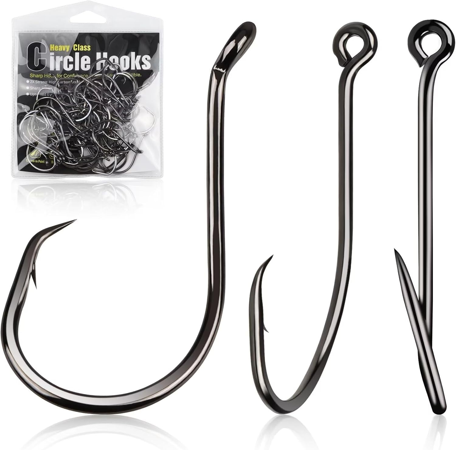 Black Nickel Coated Fishing Hooks Extra Strong Offset Circle Fishing Hooks  With Leader - Saltwater Hooks, Black Nickel Coated, Size 7/0 (10pcs) Extra  Strong High Carbon Steel Hooks