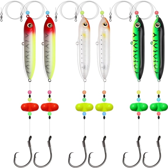 Catfish Rigs 8/0 Circle Hook with Rattle Float Santee Rig Tackle for River Lake Catfishing 6PCS