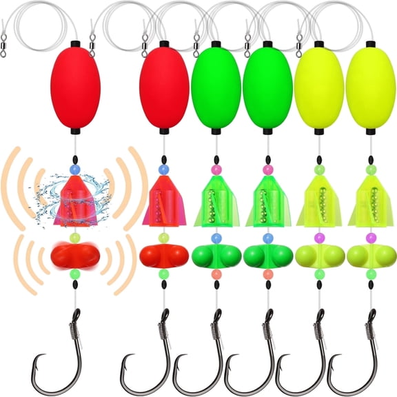 Santee Cooper Catfish Rig 8/0 Circle Hook Propeller Rattle Float Rig for Catfishing 6PCS