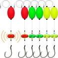 thumbnail image 1 of 6 pack Dovesun Catfish Santee Rigs with Oval Float & Rattling & 8/0 Circle Hooks for Catfish, Multicolor, 1 of 7