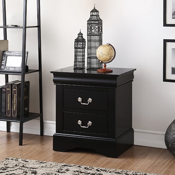 Dovetail Joint Nightstand / Bedside Essentials Storage / Black Pine Look