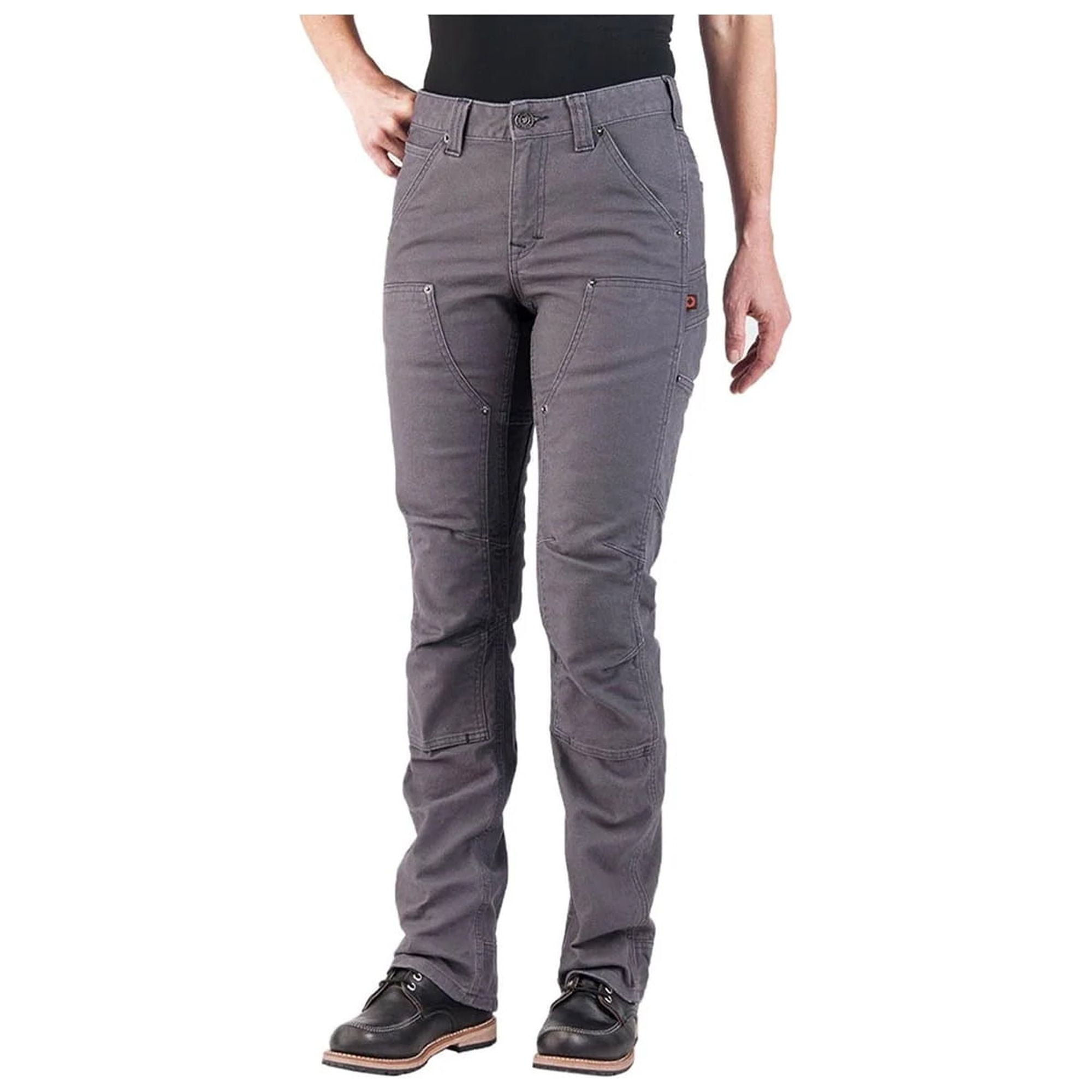 Dovetail Workwear Britt Utility, Straight Leg Fit, Cargo Pants for Women,  11 Functional Pockets, Grey Canvas