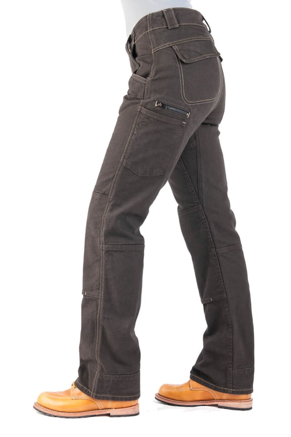 Dovetail Workwear Day Construct, Relaxed Leg Fit, Cargo Pants for Women, 10 Functional Pockets, Brown Canvas