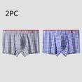 thumbnail image 1 of Dovford 2 PC Mens Woven Boxers Shorts Relaxed Stripe Boxer Briefs Loose Fit Knit Boxer Briefs for Relaxing, 1 of 5