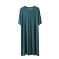 thumbnail image 1 of Dovford 2024 Men's Nightshirt Nightgown Short Sleeve V Neck Sleepshirt Pajama Shirt Summer Comfy Big & Tall Henley Sleep Gowns, 1 of 6