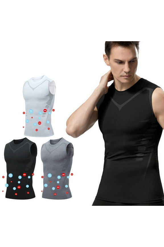 2025 New Version Energxcel Ionic Shaping Vest, Comfortable and Breathable Ice-Silk Fabric for Men to Build A Perfect Body