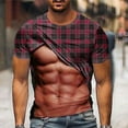 thumbnail image 1 of Dovford 3D Fake Abs Printed T Shirts for Men Funny Graphic Tees Casual Short Sleeve Crewneck Summer Tops Slim Muscle Tees, 1 of 5