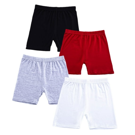 Dovford 4PC Kids Girls Bike Shorts Cartwheel Shorts For Girls Toddler Biker Under Dress Dance Multi-Color Shorts Clearance Under $7