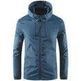 thumbnail image 1 of Dovford Big and Tall Zip Hoodies for Men Lightweight Rain Jacket Packable Softshell Raincoat Golf Hiking Travel Hooded Windbreakers, 1 of 6