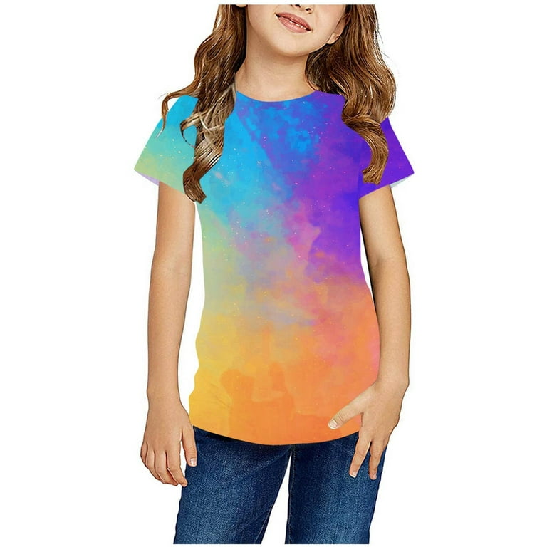 Dovford Boys Girls Shirts Graphic T-Shirt Neon Color Kids Novelty